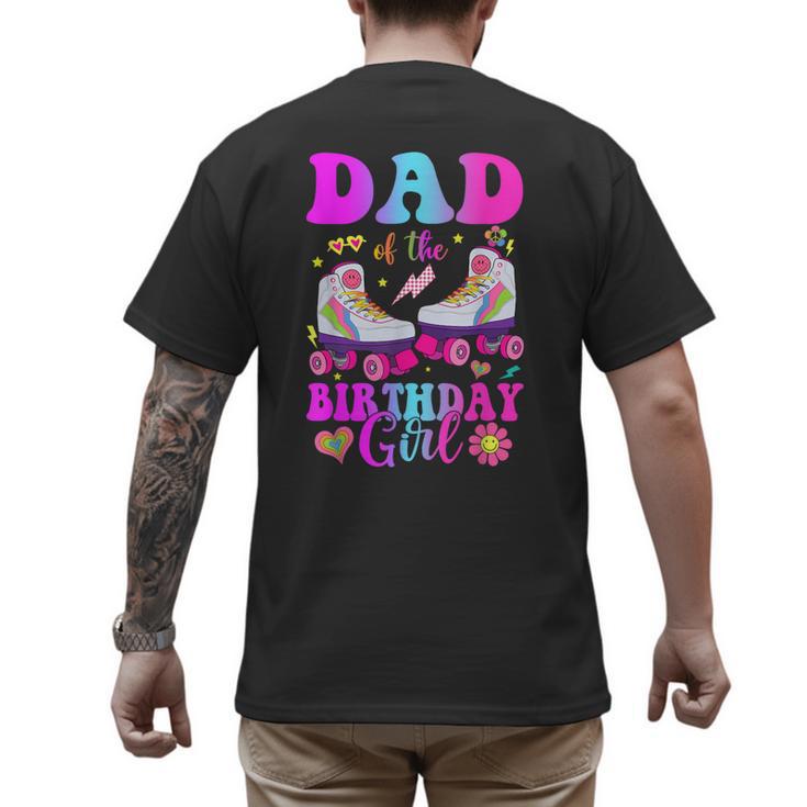 Let's Roll Dad Of The Birthday Girl Roller Skate Birthday Men's Back Print T-Shirt