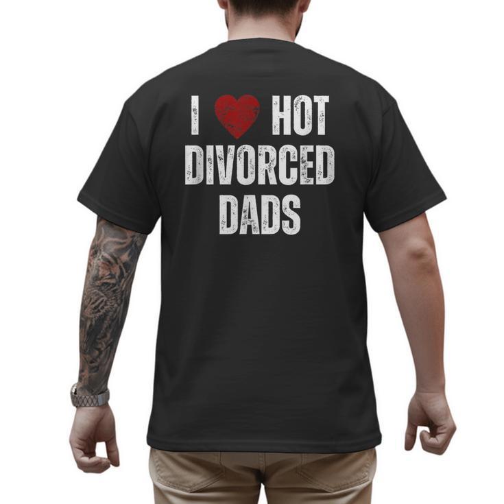 I Love Hot Divorced Dads Red Hearts Men's Back Print T-Shirt