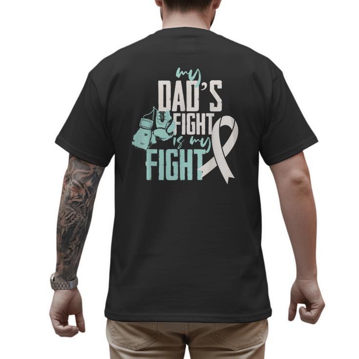 Lung Cancer Dad Ribbon Men's Back Print T-Shirt