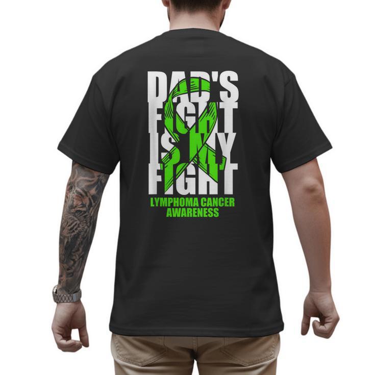 Lymphoma Cancer Awareness Lime Green Ribbon Dad's Fight Men's Back Print T-Shirt