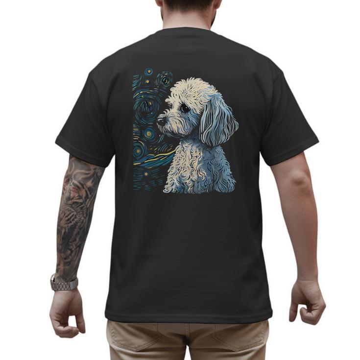 Maltipoo Starry Night Van Gogh Maltipoo Mom Dad Owner Men's Back Print T-Shirt