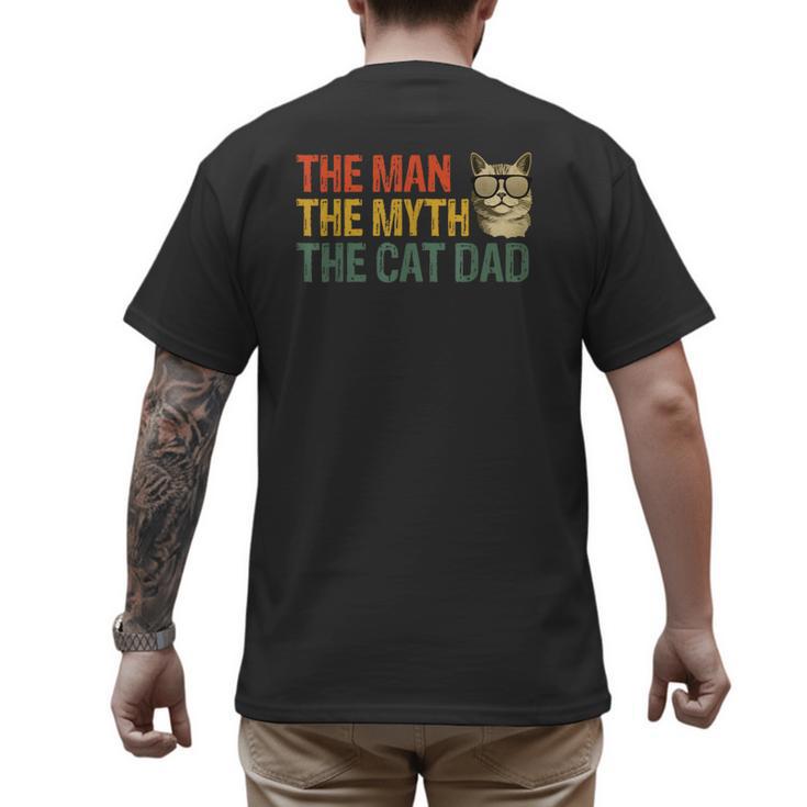 The Man The Myth The Cat Dad Cat Daddy Vintage Men's Back Print T-Shirt