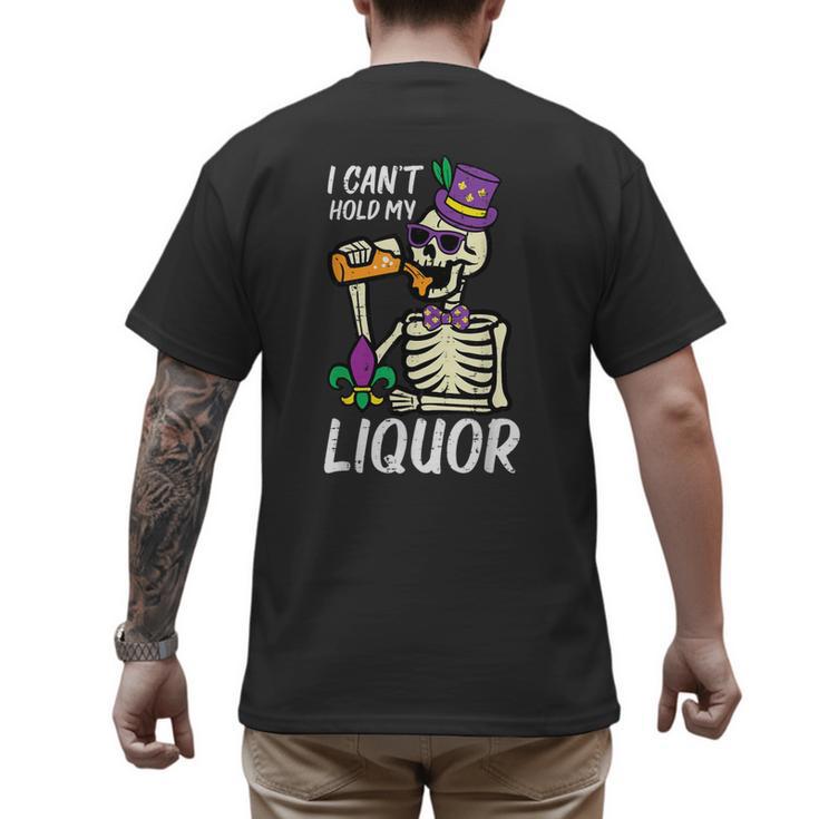 Mardi Gras Skeleton Cant Hold My Carnival Team Dad Men Men's Back Print T-Shirt