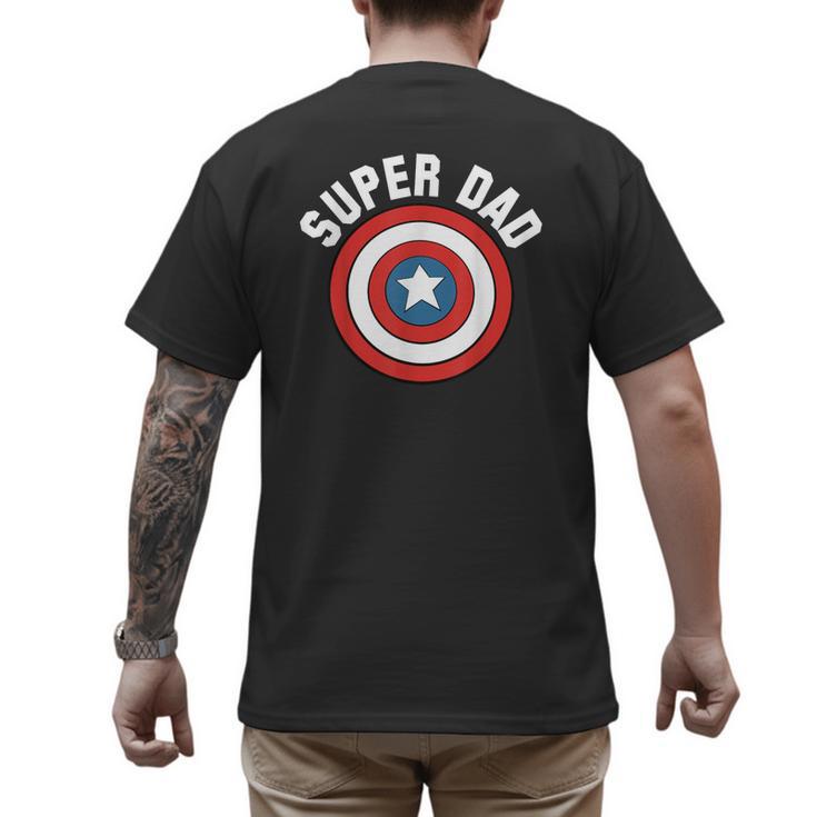 Marvel Father's Day Super Dad Captain America Shield Men's Back Print T-Shirt