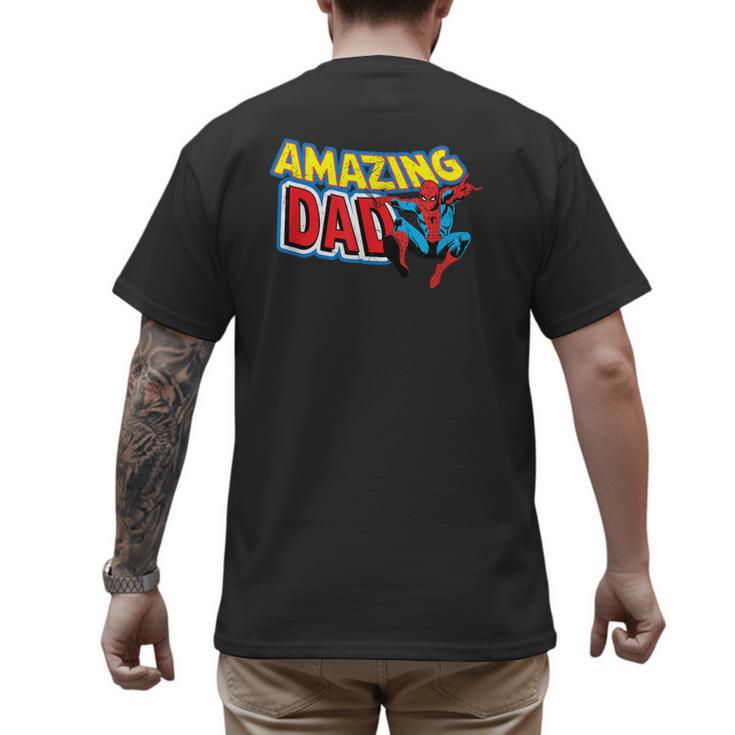 Marvel Spider-Man Amazing Dad Comic Book Father's Day Men's Back Print T-Shirt