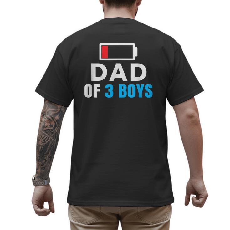 Matching Father's Day Low Battery Dad Of 3 Boys Men's Back Print T-Shirt