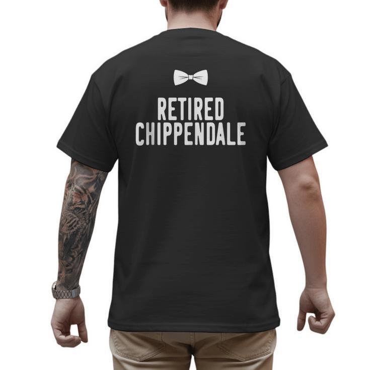 Men Dad Bod Joke Ex Male Dancer Humor Retired Chippendale Men's Back Print T-Shirt