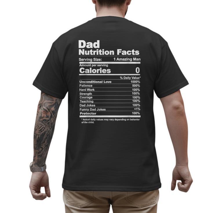 Miftees Fathers Day Tees Dad Nutrition Facts Men's Back Print T-Shirt