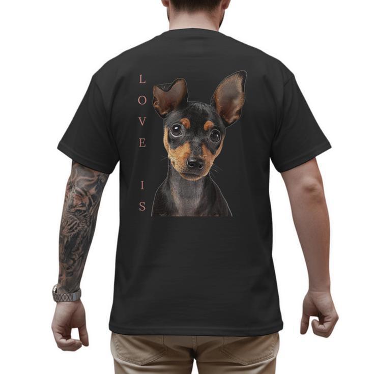 Miniature Pinscher Shirt Dog Mom Dad Tshirt Love Puppy Pet Men's Back Print T-Shirt