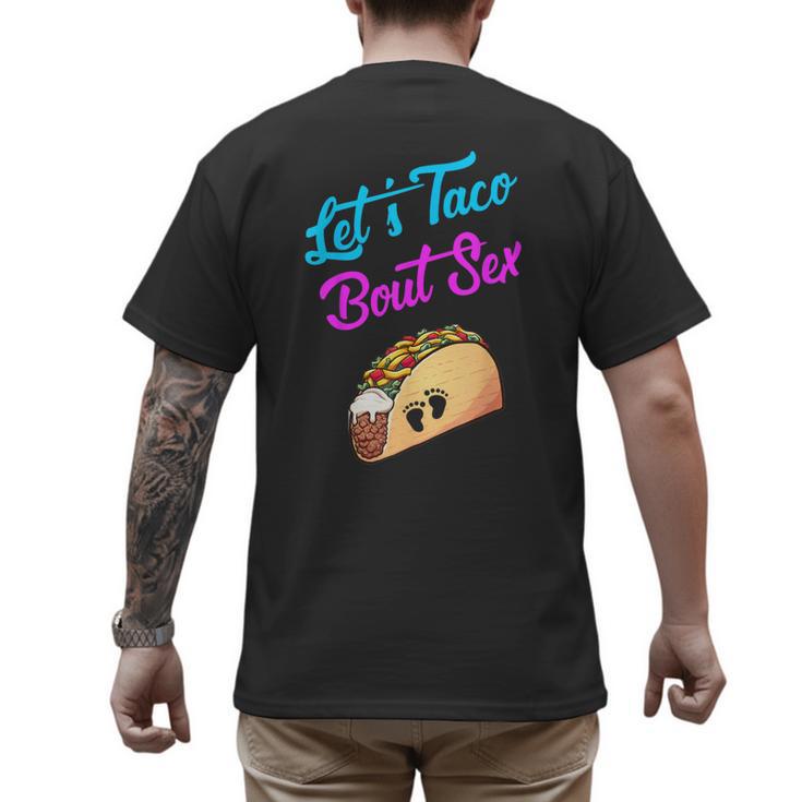 Mom Dad Let's Taco Bout Sex Gender Reveal Party Men's Back Print T-Shirt