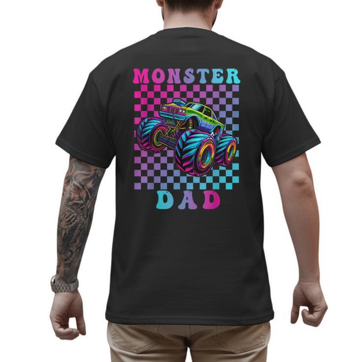 Monster Truck Dad Family Matching Shirt Truck Lovers Men's Back Print T-Shirt