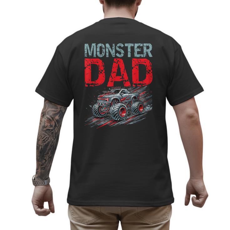 Monster Truck Dad Father's Day Men Men's Back Print T-Shirt