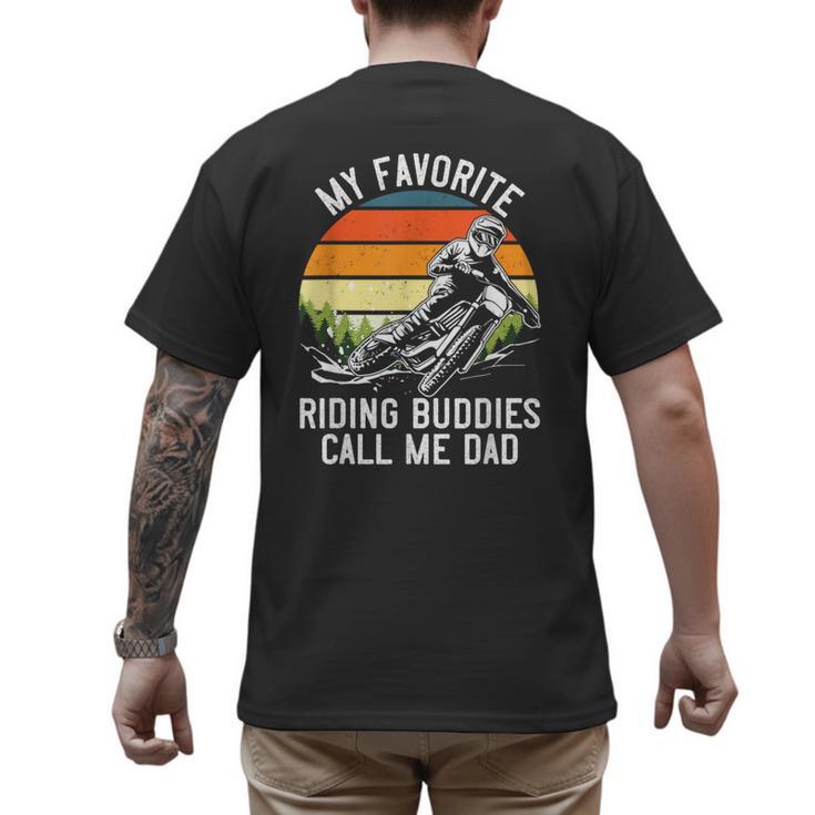 Motorcycle Dad Dirt Bike Shirt Motocross Riding Buddies Men's Back Print T-Shirt