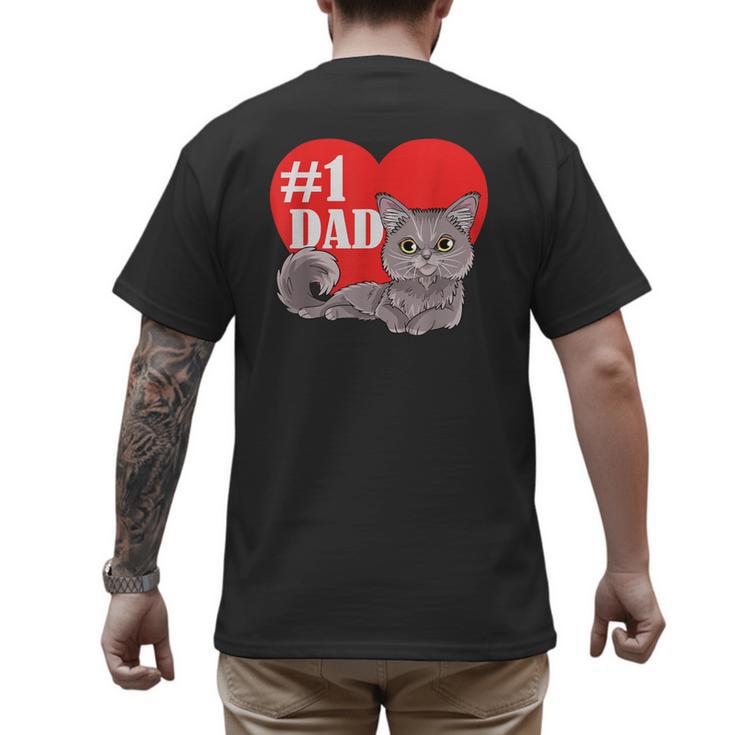 Nebelung Cat 1 Dad Father's Day Daddy Heart Decor For Men Women Kids Men's Back Print T-Shirt
