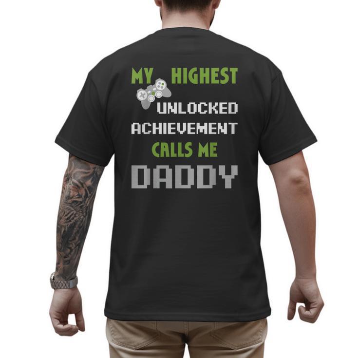 Nerdy Father Day Gamer Dad Daddy Men Love Video Gaming Men's Back Print T-Shirt