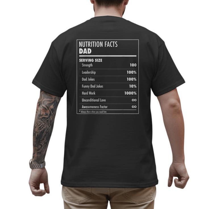 Nutrition Facts Dad Father's Day Shirt For Men Dad Men's Back Print T-Shirt