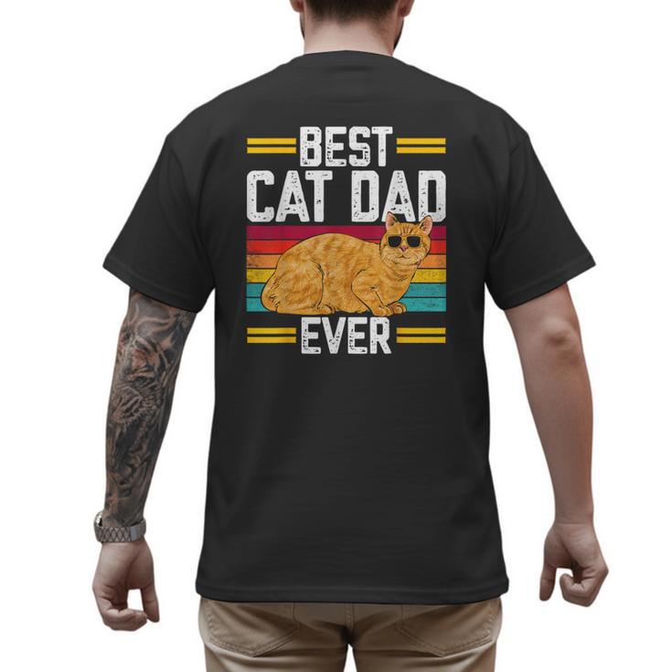 Orange Cat Best Cat Dad Ever Orange Tabby Cat Men's Back Print T-Shirt