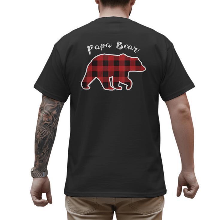 PAPA Bear Men Red Plaid Christmas Pajama Family Dad Small Men's Back Print T-Shirt PAPA Bear Men Red Plaid Christmas Pajama Family Dad Small Men's Back Print T-Shirt