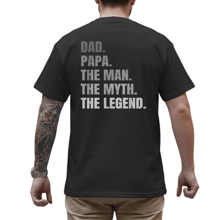 Papa Dad Legend Men Grandpa Christmas Father's Day Birthday Men's Back Print T-Shirt