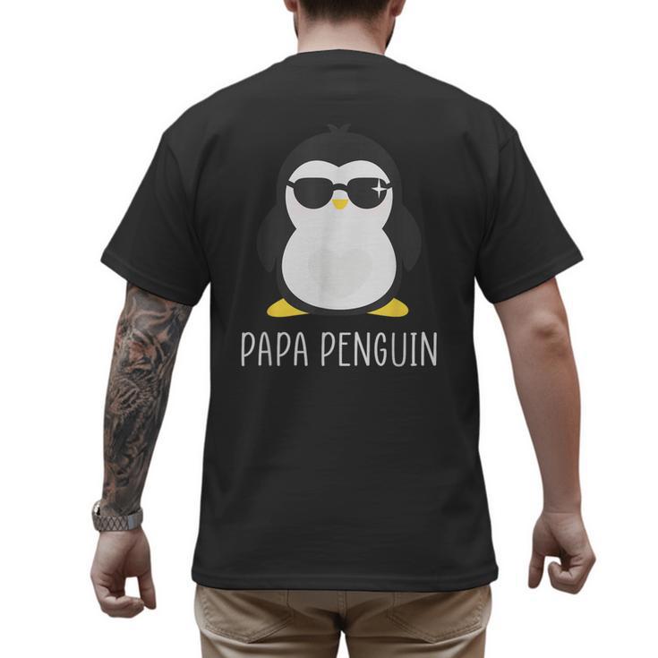 Penguin Papa Father's & Cute Dad Men's Back Print T-Shirt