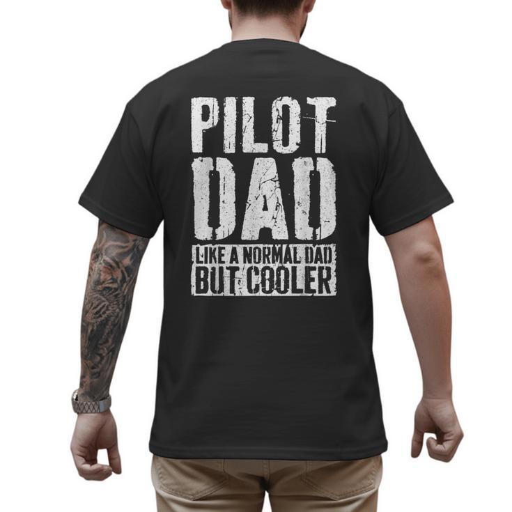 Pilot Dad Shirt Men Fathers Day Aviation Pilot Men's Back Print T-Shirt