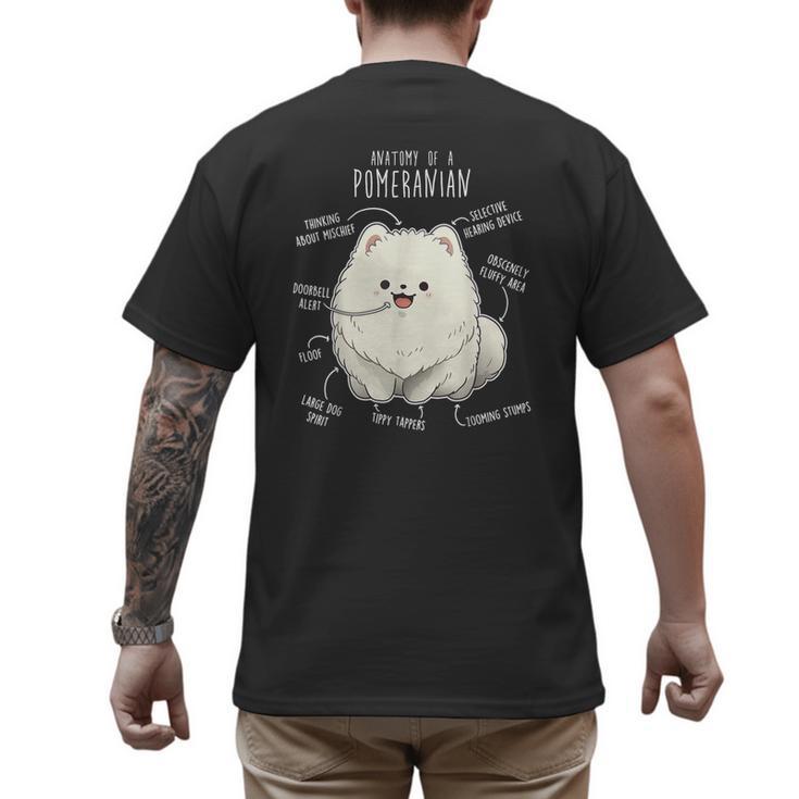 Pomeranian Anatomy Cute Pet Pom Mom Dog Dad For Men Women Girls Kids Men's Back Print T-Shirt