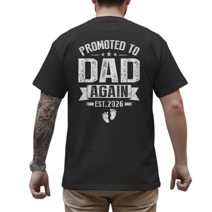 Promoted To Dad Again Est 2026 Pregnancy Announcement Men's Back Print T-Shirt