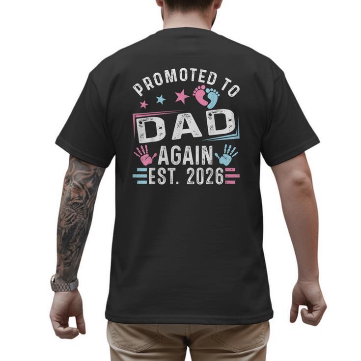 Promoted To Dad Again Est 2026 Vintage Dad Men's Back Print T-Shirt