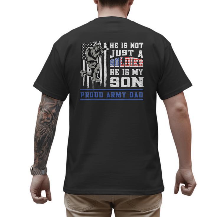 Proud Army Dad Soldier Son Patriotic Veterens Men's Back Print T-Shirt