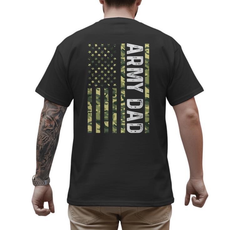 Proud Army Dad United States USA Flag For Father's Day Men's Back Print T-Shirt