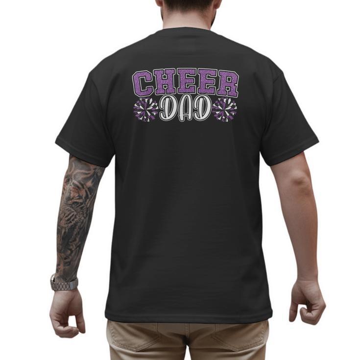 Proud Cheer Dad My Favorite Cheerleader Calls Me Dad Purple Men's Back Print T-Shirt