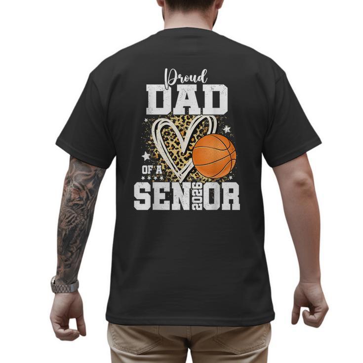 Proud Dad Of A 2026 Senior Basketball Graduation Leopard Men's Back Print T-Shirt