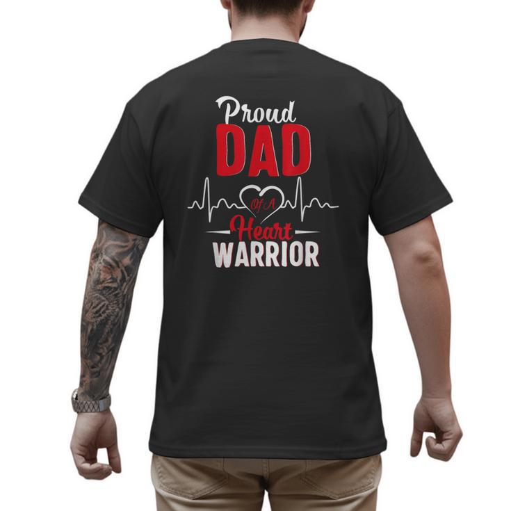 Proud Dad Of a Heart Warrior CHD Awareness Shirt Gift Men's Back Print T-Shirt