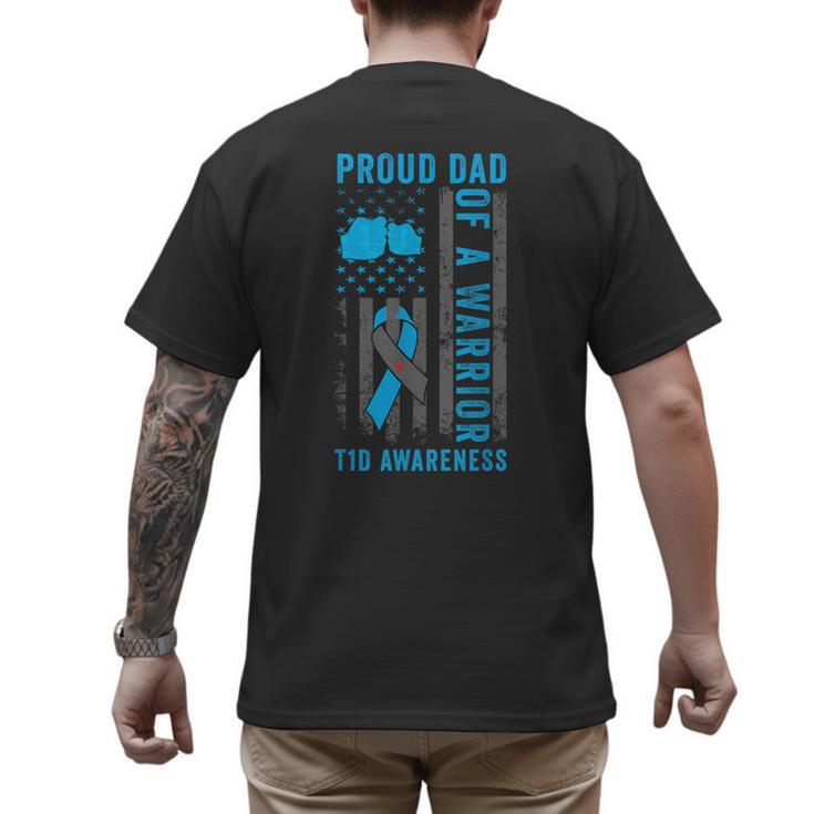 Proud Dad Of A T1D Warrior Type 1 Diabetes Awareness Men's Back Print T-Shirt