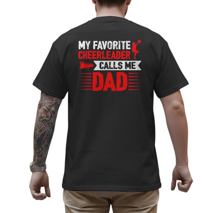 Red Cheer Dad Family Father Cheerleader Squad Men's Back Print T-Shirt