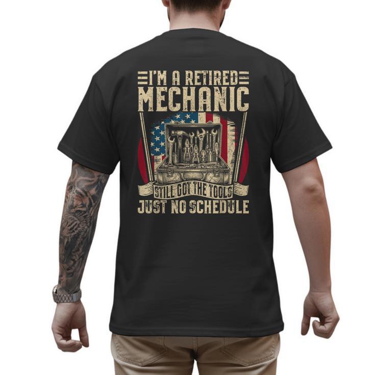 Retired Car Mechanic Tool Retirement Dad Grandpa Men Men's Back Print T-Shirt