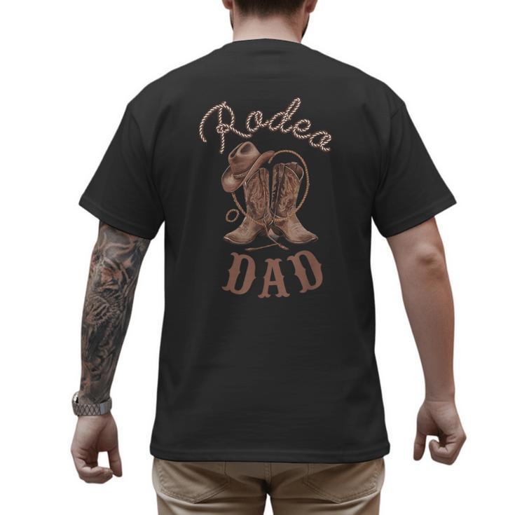 Rodeo Dad Western Cowboy Birthday Boy Family Matching Party Men's Back Print T-Shirt