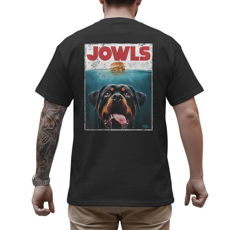 Rottie Rottweiler Jowls Burger Giant Tank Dog Mom Dad Men's Back Print T-Shirt
