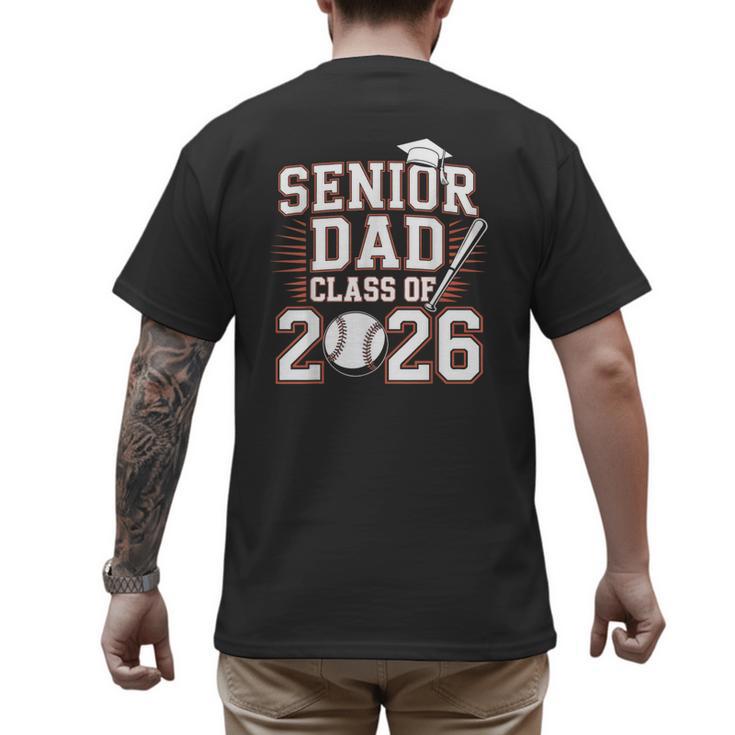 Senior Dad Class Of 2026 Graduate Baseball 2026 Graduation Men's Back Print T-Shirt