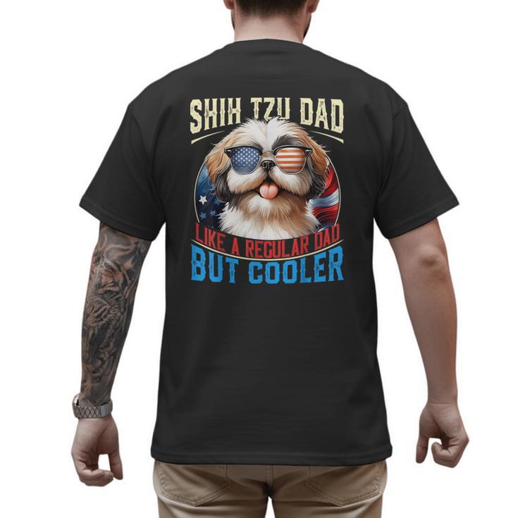 Shih Tzu Dad Like A Regular Dad But Cooler Dog Father's Day Men's Back Print T-Shirt