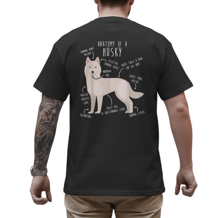 Siberian Husky Dog Anatomy Pet Mom Cute Dog Dad Men Women Kids Men's Back Print T-Shirt