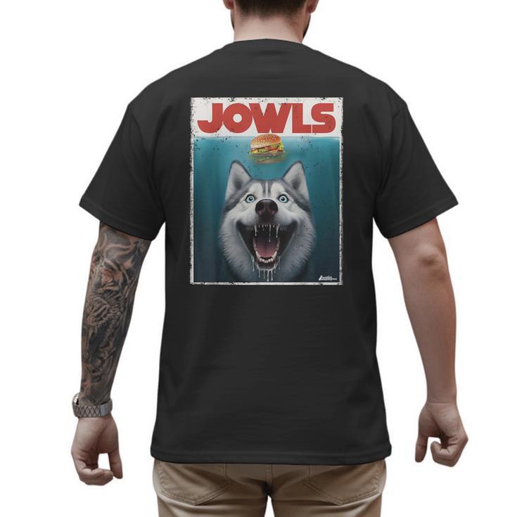 Siberian Husky Jowls Sled Dog Mom Top Alaskan Dog Dad Men's Back Print T-Shirt