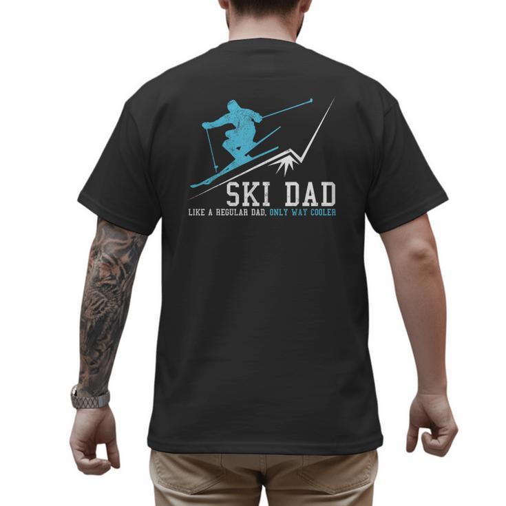 Ski Dad Winter Sports Skiing Father Men's Back Print T-Shirt