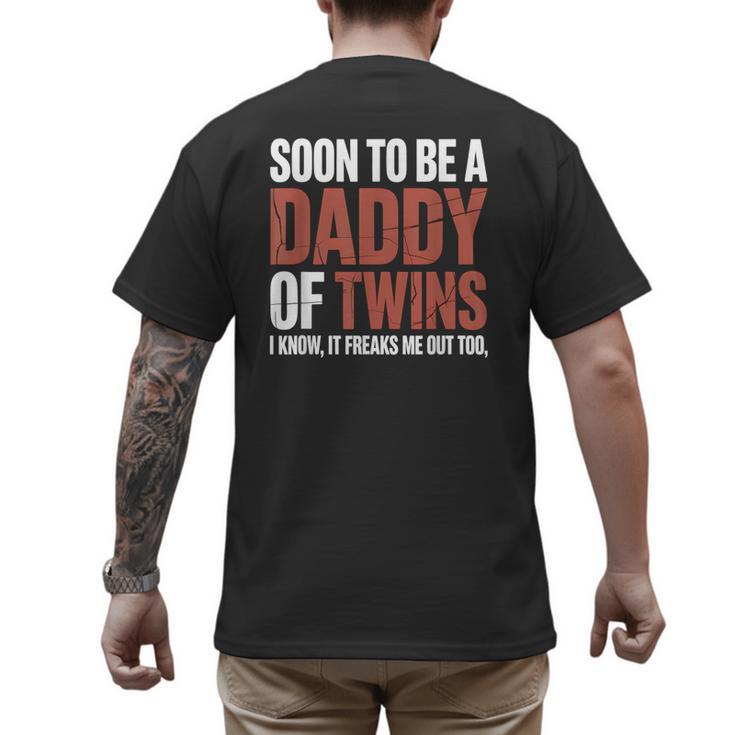 Soon To Be Dad Twins Fatherhood Pregnancy Announcement New D Men's Back Print T-Shirt