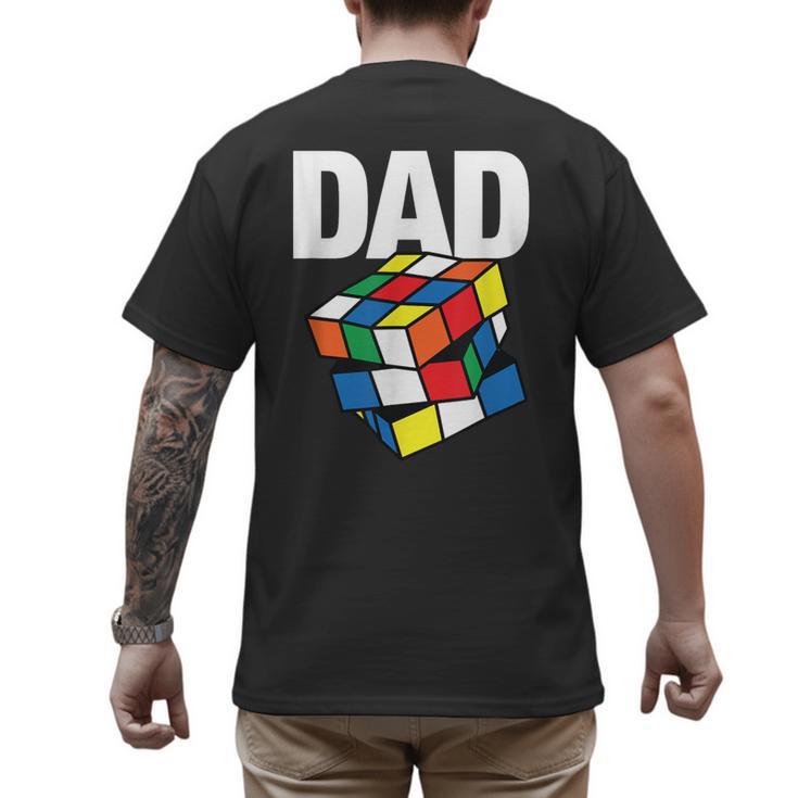 Speed Cubing Dad Puzzle Cuber Cube Kids Men's Back Print T-Shirt