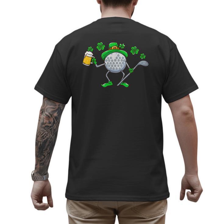 St Patricks Day Golf Golfing Irish Golfer Beer Humor Men Dad Men's Back Print T-Shirt