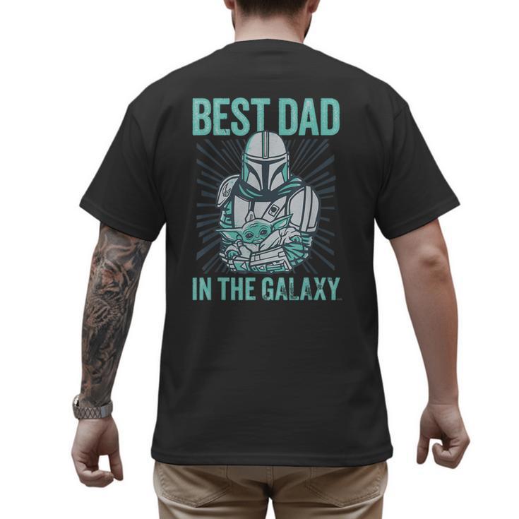 Star Wars The Mandalorian And Grogu Best Dad In The Galaxy Men's Back Print T-Shirt
