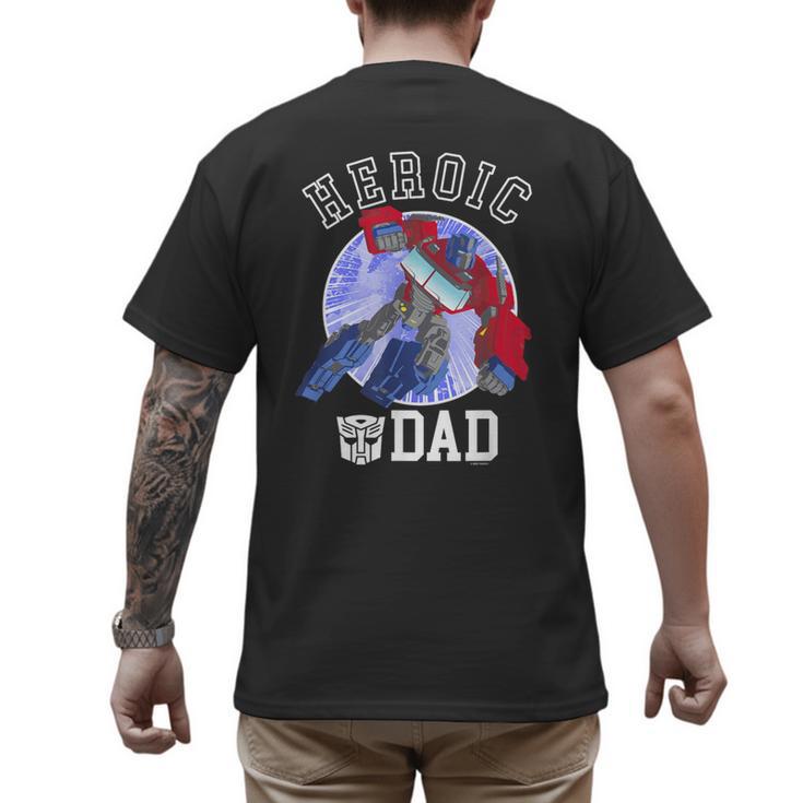 Transformers Father's Day Optimus Prime Heroic Dad Vintage Men's Back Print T-Shirt