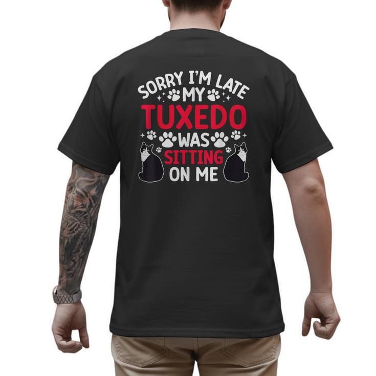 Tuxedo Cat Owner Tuxedo Cat Dad Tuxedo Cat Mom Men's Back Print T-Shirt