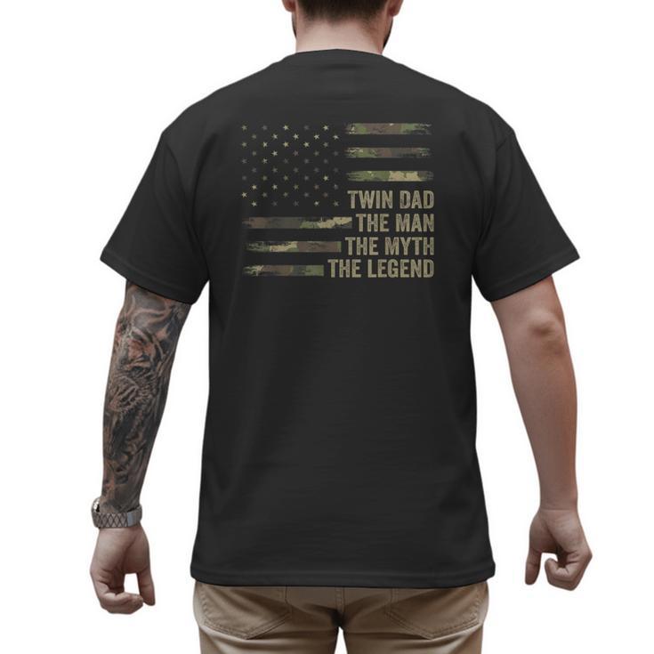 Twin Dad Camo USA Flag Twin Dad The Man The Myth The Legend Men's Back Print T-Shirt